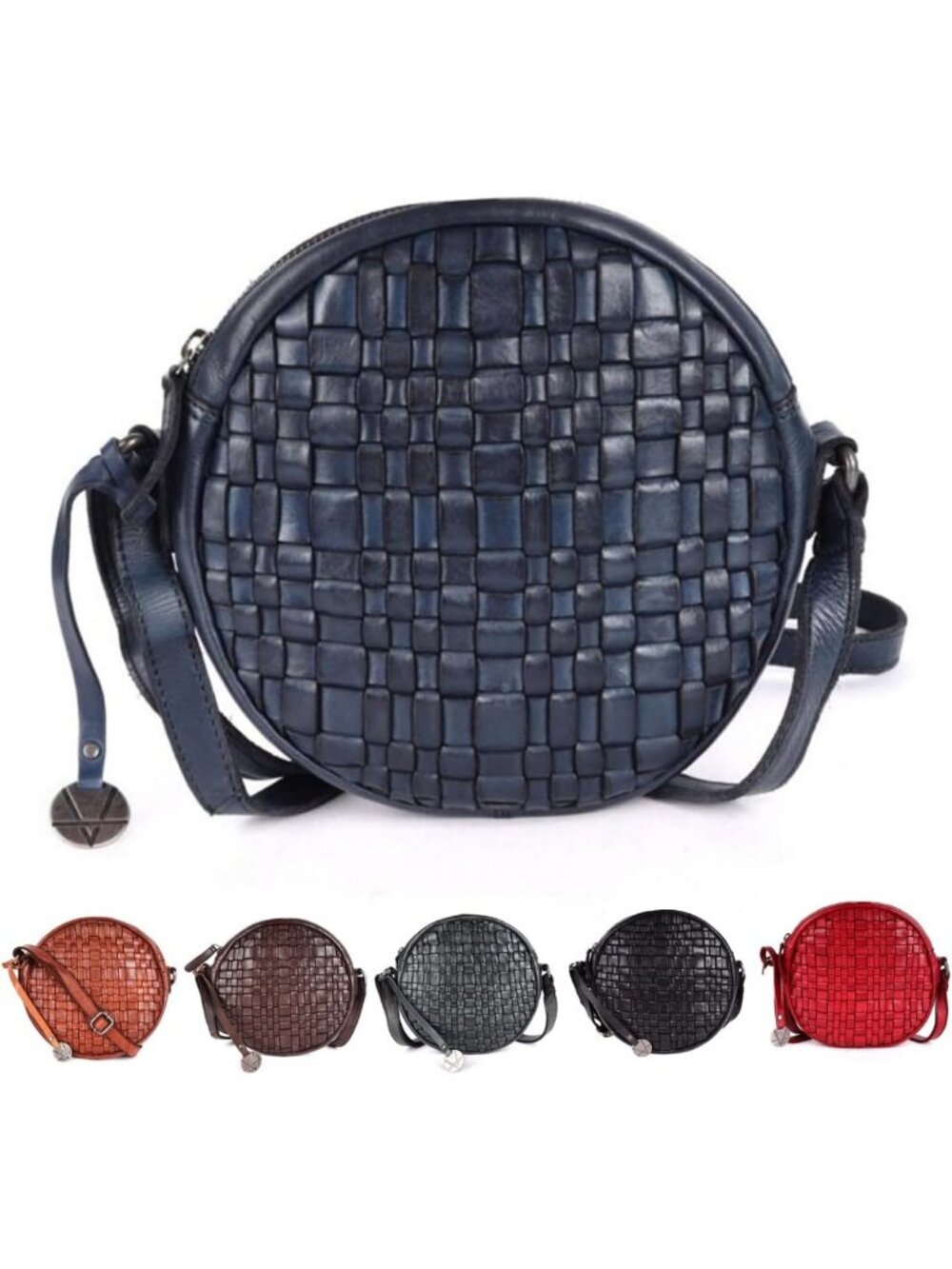 Stylish Leather Round Crossbody Sling Bag for Women - Chic & Versatile Accessory